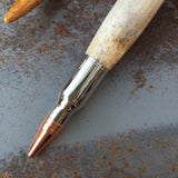 Bolt Action Chrome Pen with Deer Antler Barrel