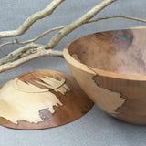 Aztec Maple Bowl with Turquoise Inlay