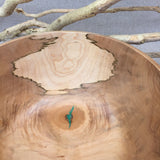 Aztec Maple Bowl with Turquoise Inlay