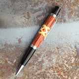 Celtic Knot Lacewood and Maple Chrome Pen